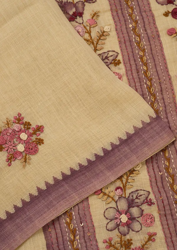 Beige_Chanderi_Threadwork_Saree_With_Matching_Blouse_Piece