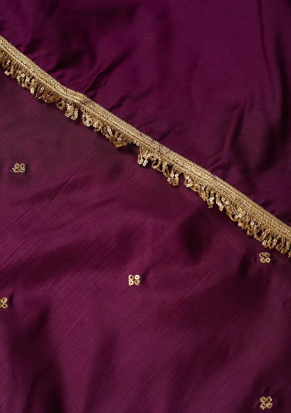 Wine_Art_Silk_Cording_A_Line_Kurta_With_Pant_Regular_And_Dupatta