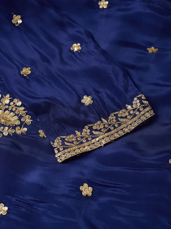 Royal_Blue_Crepe_Sequins_Straight_Kurta_With_Sharara_And_Dupatta