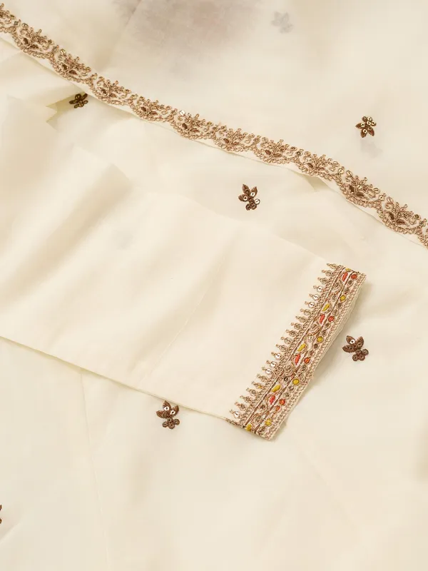 Off_White_Chanderi_Cording_Anarkali_Kurta_With_Pant_Regular_And_Dupatta