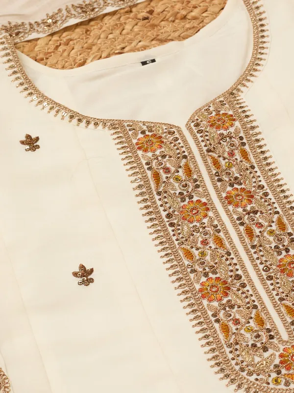 Off_White_Chanderi_Cording_Anarkali_Kurta_With_Pant_Regular_And_Dupatta