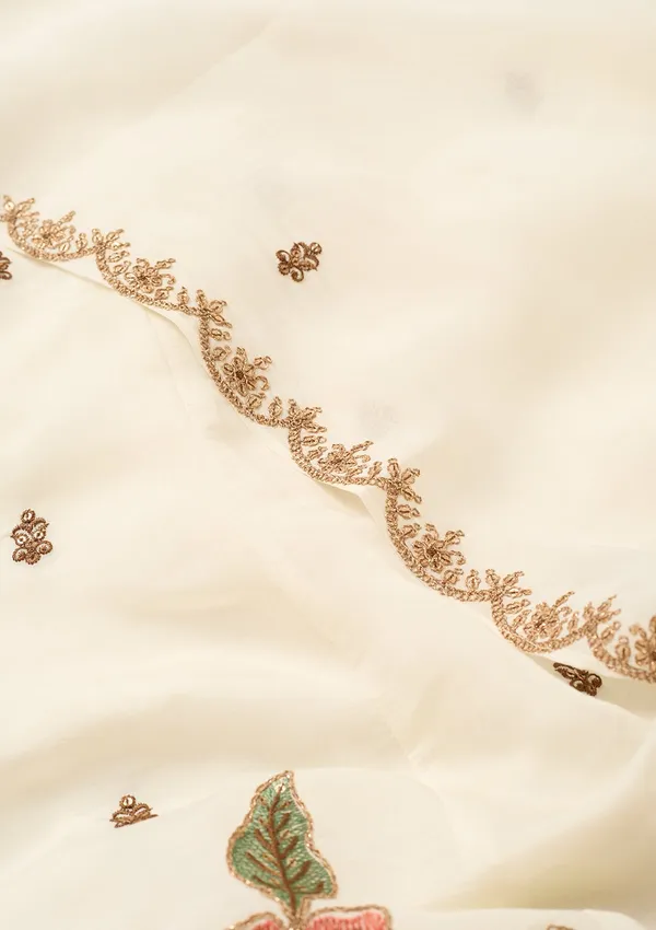 Off_White_Chanderi_Cording_Anarkali_Kurta_With_Regular_Pant_And_Dupatta