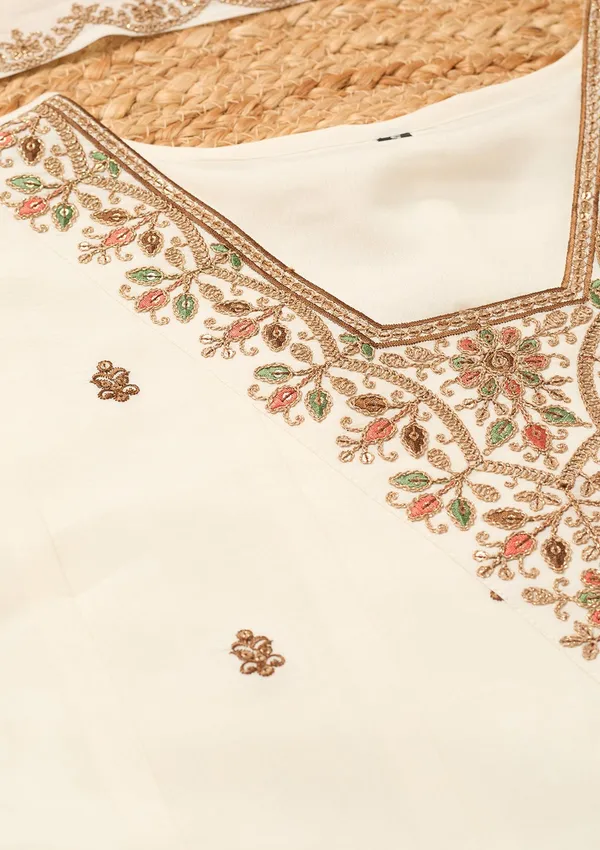 Off_White_Chanderi_Cording_Anarkali_Kurta_With_Regular_Pant_And_Dupatta