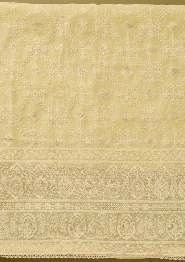 Lemon_Yellow_Cotton_Threadwork_Unstitched_Dress_Material_With_Matching_Bottom_And_Dupatta