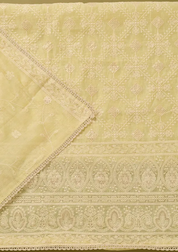 Lemon_Yellow_Cotton_Threadwork_Unstitched_Dress_Material_With_Matching_Bottom_And_Dupatta