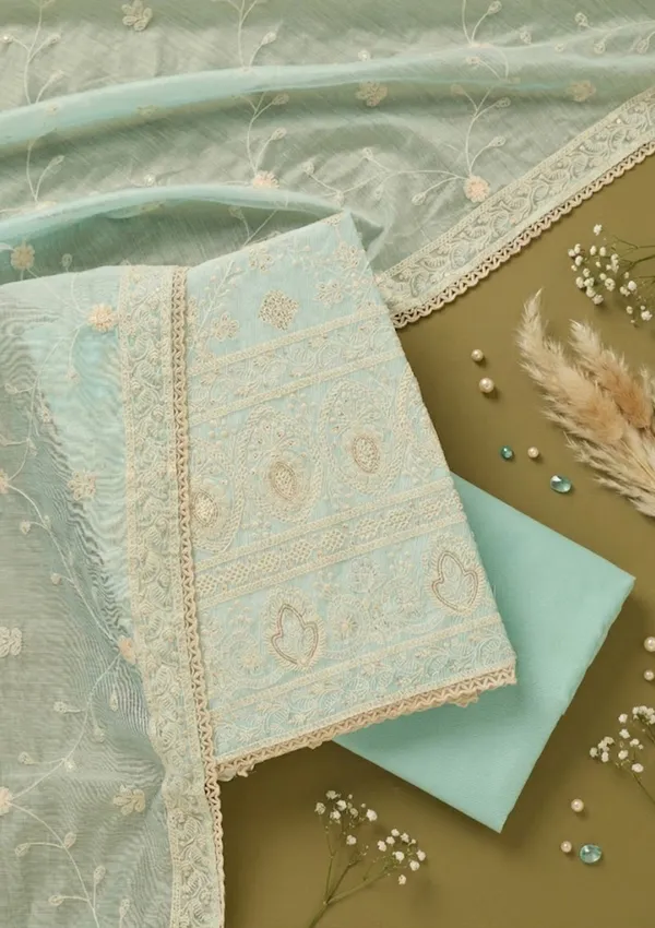 Sky_Blue_Cotton_Threadwork_Unstitched_Dress_Material_With_Matching_Bottom_And_Dupatta