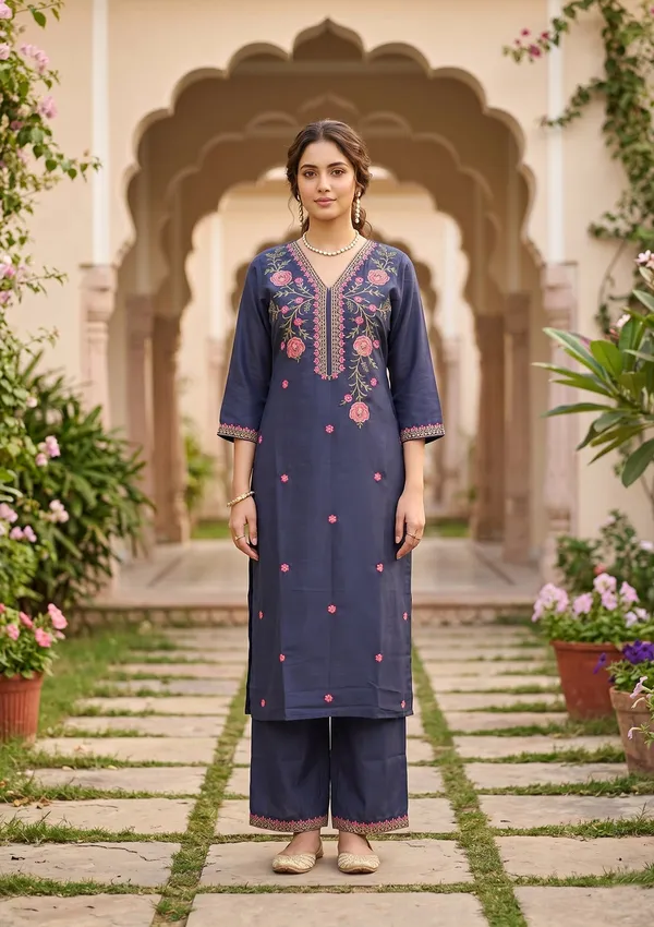 Navy_Blue_Art_Silk_Threadwork_Straight_Kurta_With_Pant_Regular_And_Dupatta