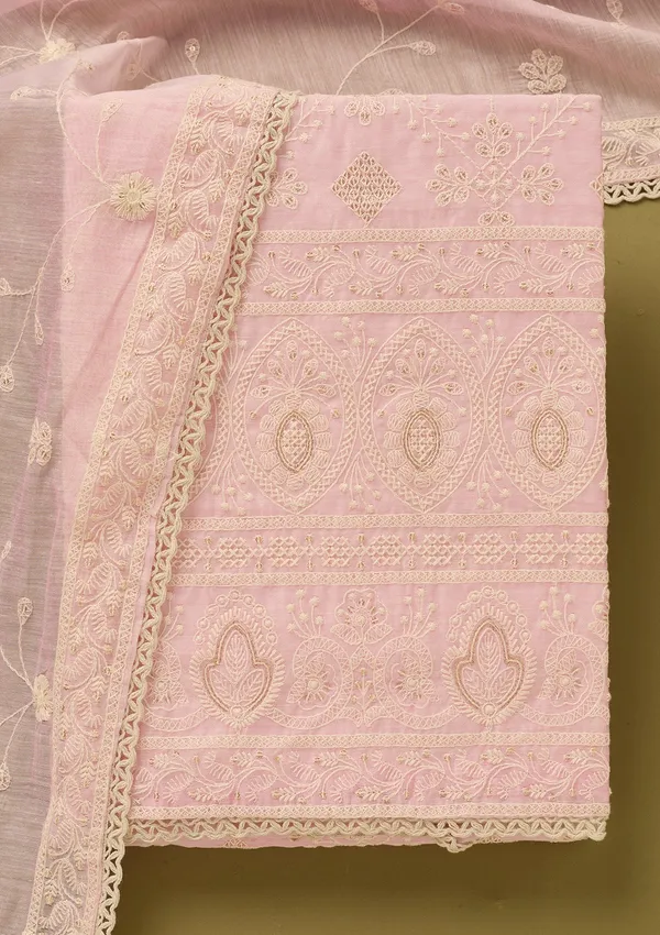 Baby_Pink_Cotton_Threadwork_Unstitched_Dress_Material_With_Matching_Bottom_And_Dupatta