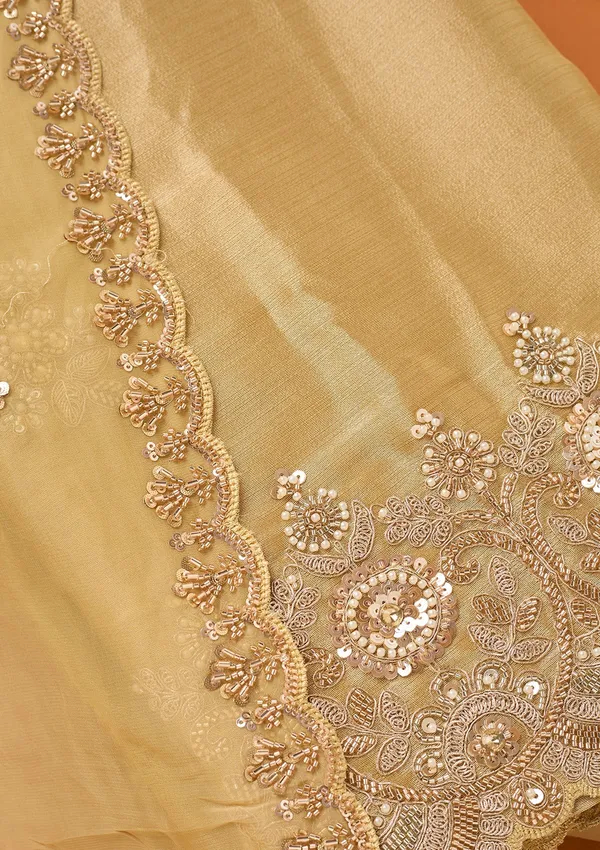 Beige_Tissue_Cutdana_Unstitched_Dress_Material_With_Matching_Bottom_And_Dupatta