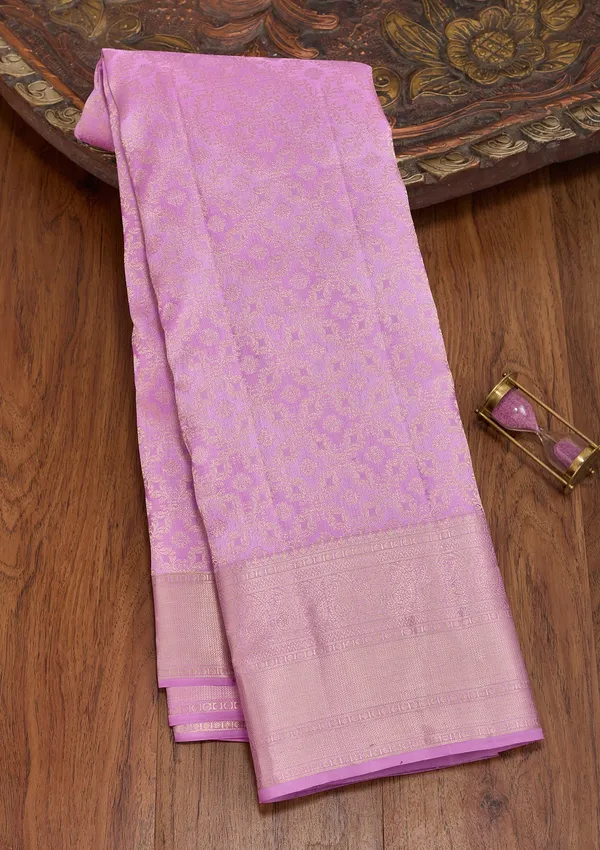 Light_Lavender_Silk_Jaal_Gold_Zariwork_Saree_With_Matching_Blouse_Piece
