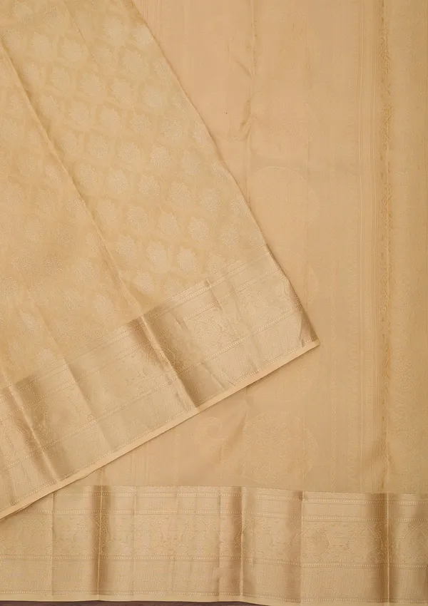 Beige_Silk_Jaal_Gold_Zariwork_Saree_With_Matching_Blouse_Piece