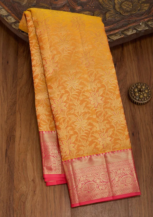 Mustard_Silk_Jaal_Gold_Zariwork_Saree_With_Matching_Blouse_Piece