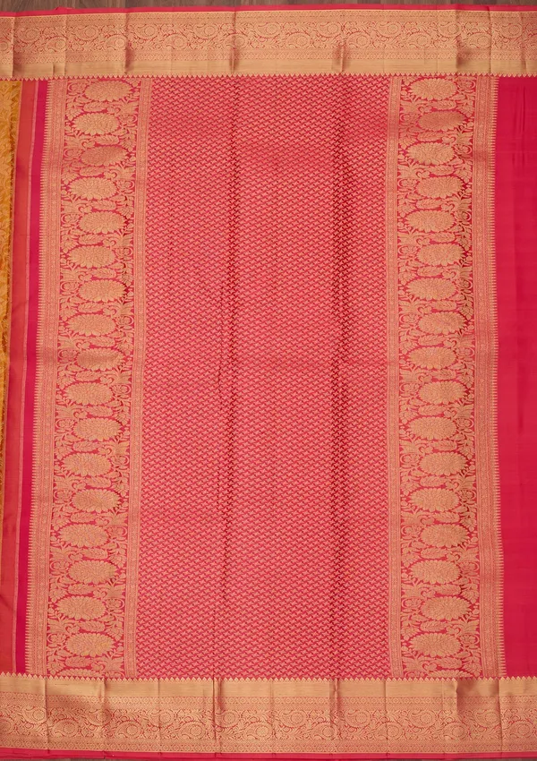 Mustard_Silk_Jaal_Gold_Zariwork_Saree_With_Matching_Blouse_Piece