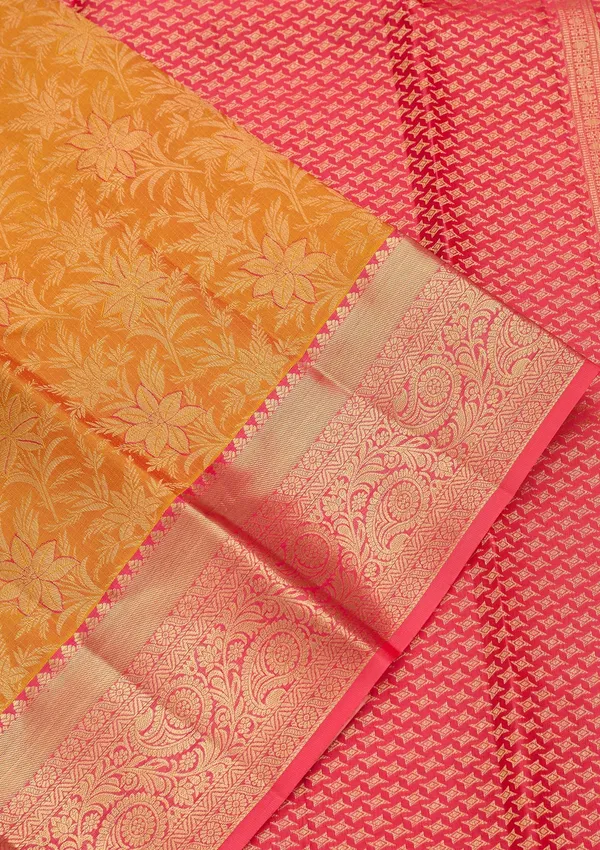 Mustard_Silk_Jaal_Gold_Zariwork_Saree_With_Matching_Blouse_Piece