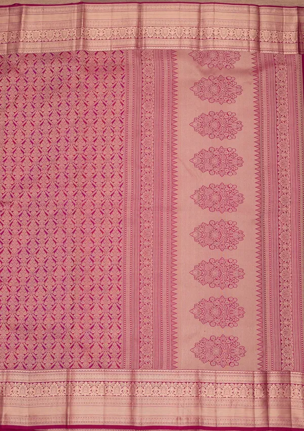 Lavender_Silk_Jaal_Gold_Zariwork_Saree_With_Matching_Blouse_Piece
