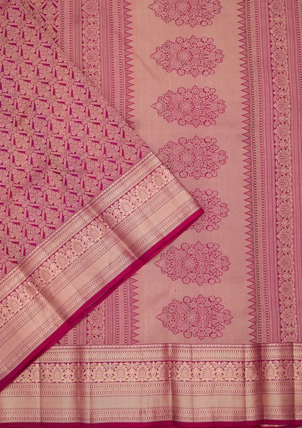 Lavender_Silk_Jaal_Gold_Zariwork_Saree_With_Matching_Blouse_Piece