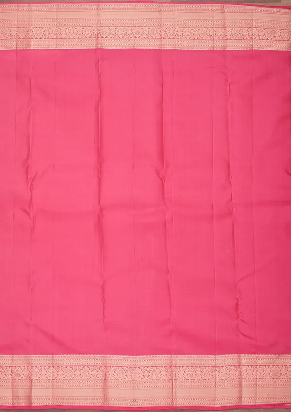 Pink_Silk_Jaal_Gold_Zariwork_Saree_With_Matching_Blouse_Piece