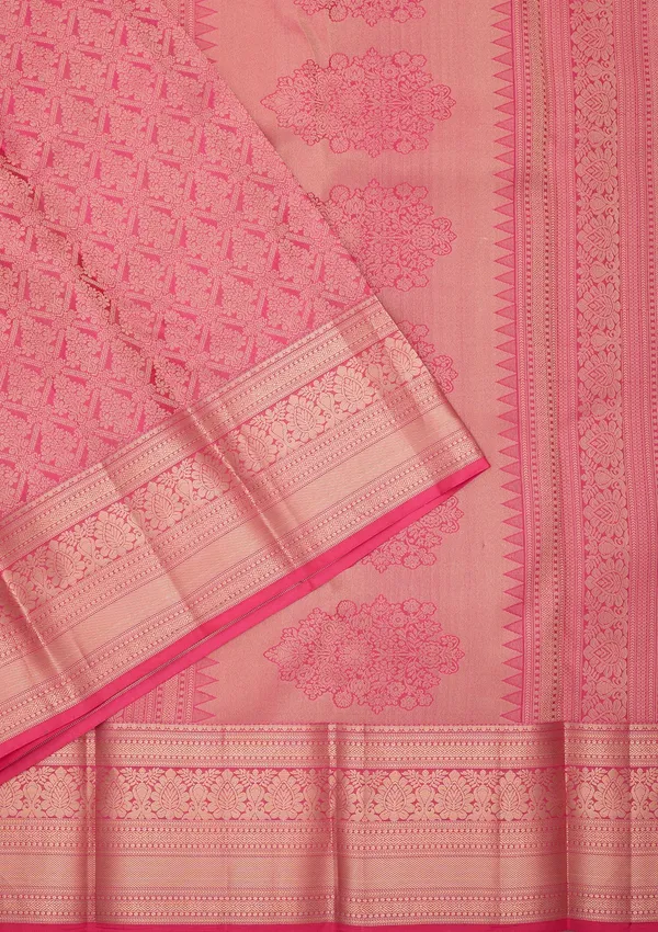 Pink_Silk_Jaal_Gold_Zariwork_Saree_With_Matching_Blouse_Piece