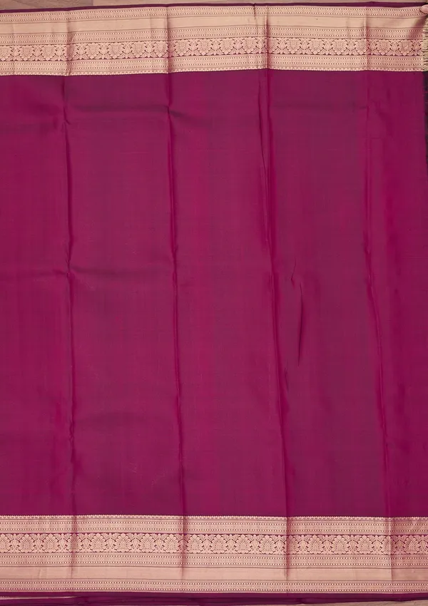 Rani_Pink_Silk_Jaal_Gold_Zariwork_Saree_With_Matching_Blouse_Piece