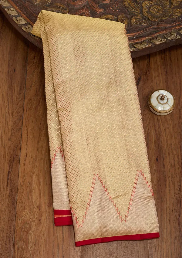 Gold_Silk_Jaal_Gold_Zariwork_Saree_With_Matching_Blouse_Piece