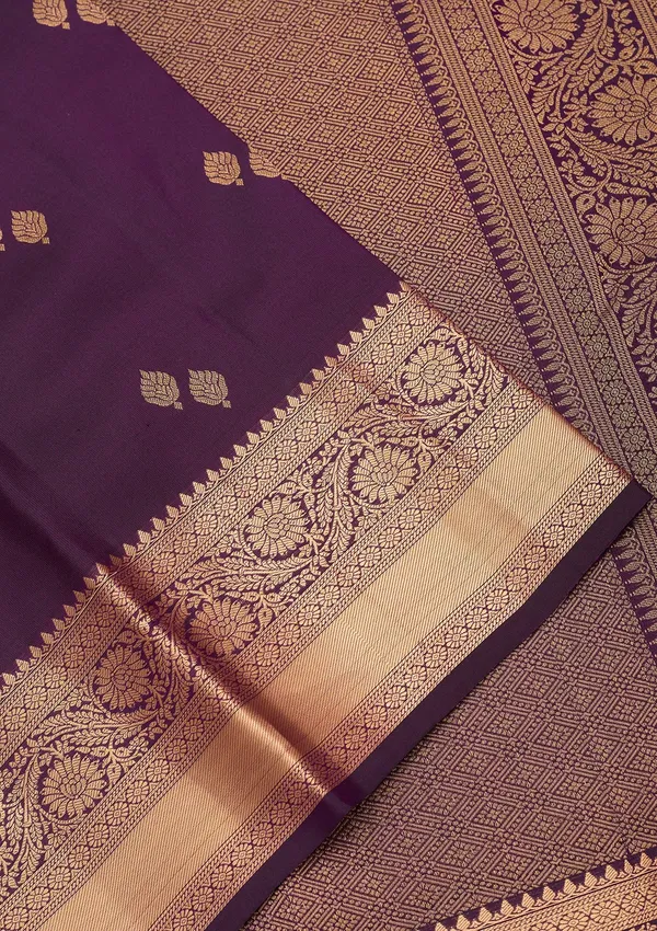 Purple_Silk_Buti_Zariwork_Saree_With_Matching_Blouse_Piece