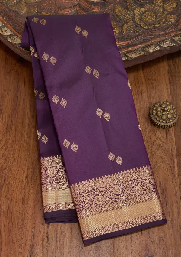 Purple_Silk_Buti_Zariwork_Saree_With_Matching_Blouse_Piece