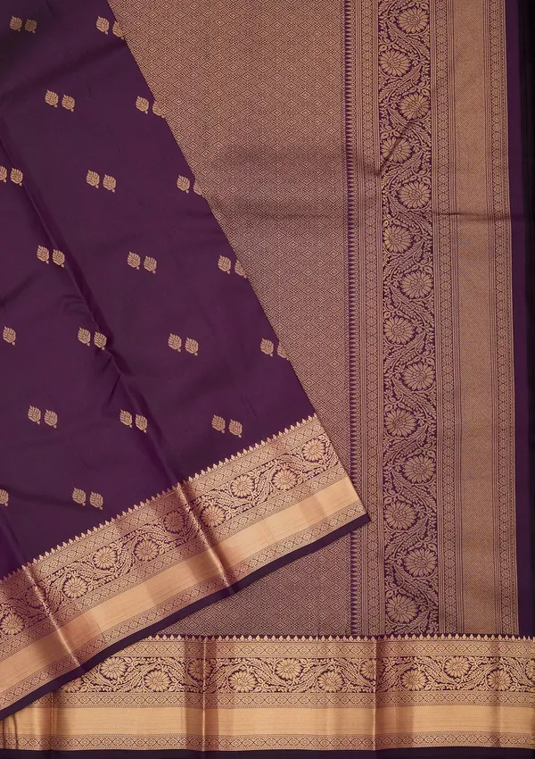Purple_Silk_Buti_Zariwork_Saree_With_Matching_Blouse_Piece