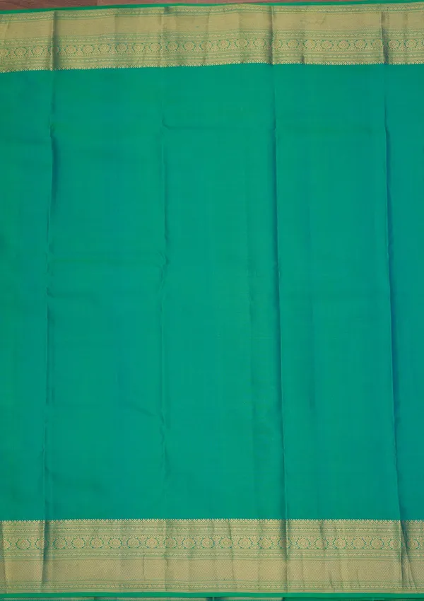Rama_Green_Silk_Buti_Zariwork_Saree_With_Matching_Blouse_Piece
