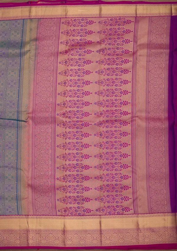 Peacock_Blue_Kanjivaram_Pure_Silk_Saree