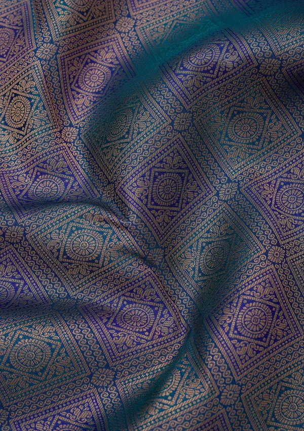 Peacock_Blue_Kanjivaram_Pure_Silk_Saree