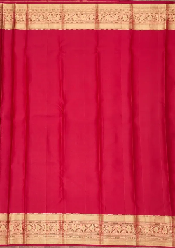 Rani_Pink_Silk_Jaal_Zariwork_Saree_With_Matching_Blouse_Piece