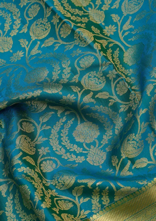 Turquoise_Blue_Dharmavaram_Pure_Silk_Saree