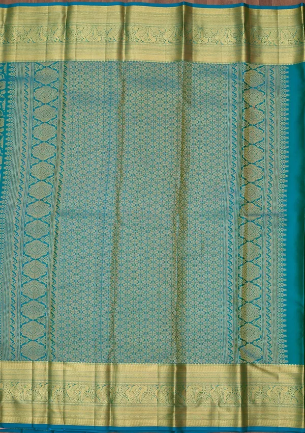 Turquoise_Blue_Dharmavaram_Pure_Silk_Saree