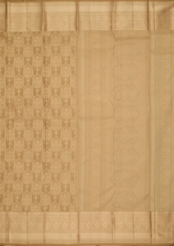 Mehendi_Pure_Silk_Jaal_Zariwork_Saree_With_Matching_Blouse_Piece