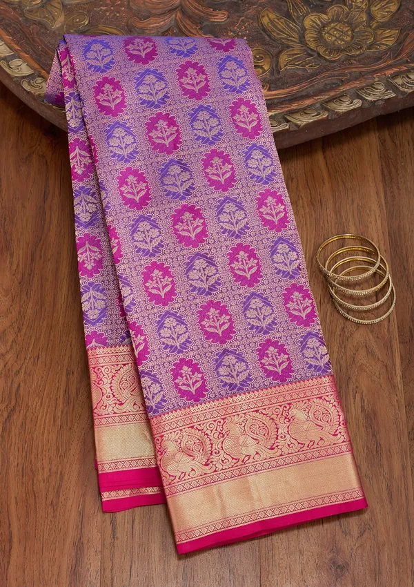 Purple_Silk_Jaal_Gold_Zariwork_Saree_With_Matching_Blouse_Piece