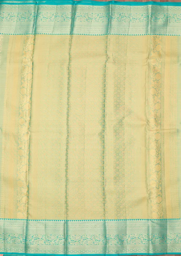 Sea_Green_Silk_Jaal_Gold_Zariwork_Saree_With_Matching_Blouse_Piece