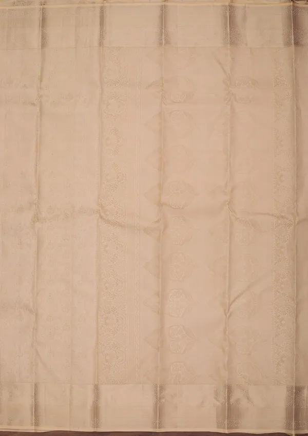 Cream_Silk_Jaal_Gold_Zariwork_Saree_With_Matching_Blouse_Piece