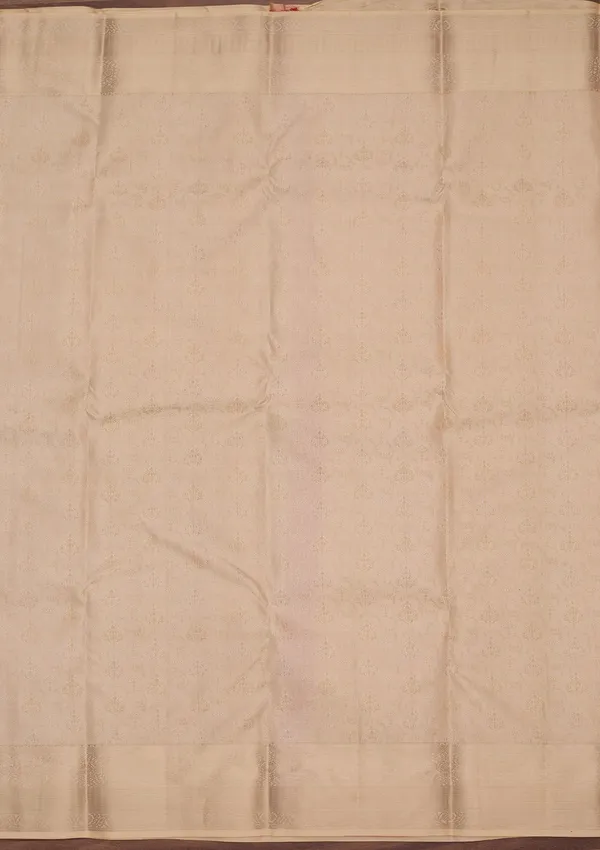 Cream_Silk_Jaal_Gold_Zariwork_Saree_With_Matching_Blouse_Piece