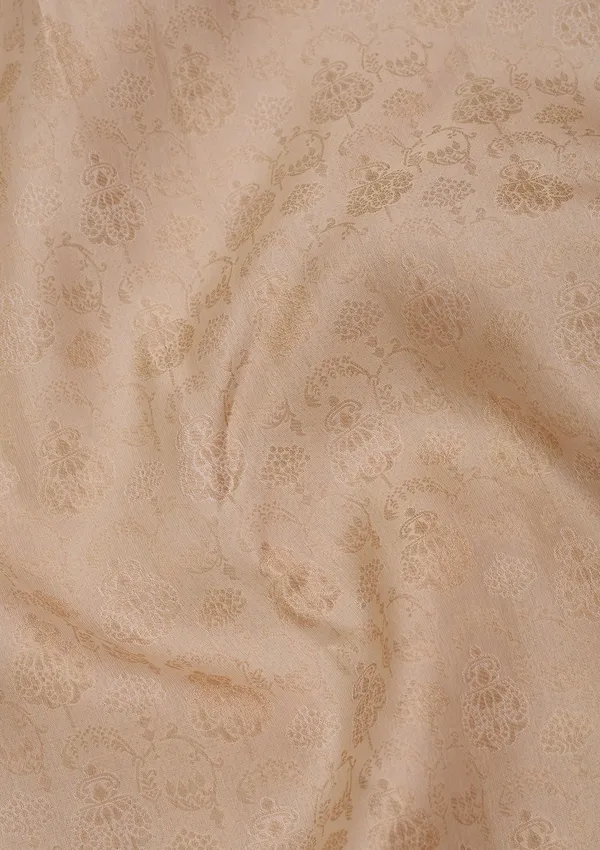Cream_Silk_Jaal_Gold_Zariwork_Saree_With_Matching_Blouse_Piece
