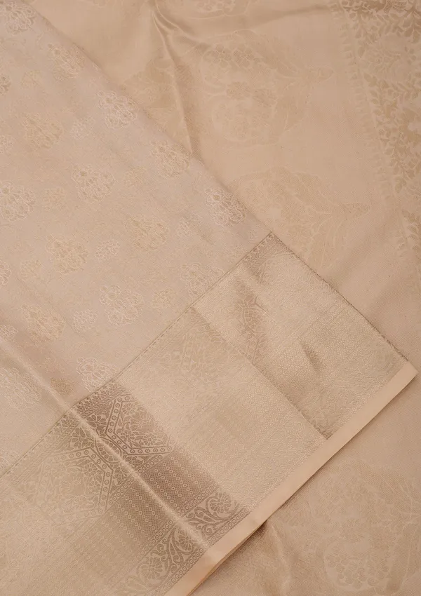 Cream_Silk_Jaal_Gold_Zariwork_Saree_With_Matching_Blouse_Piece