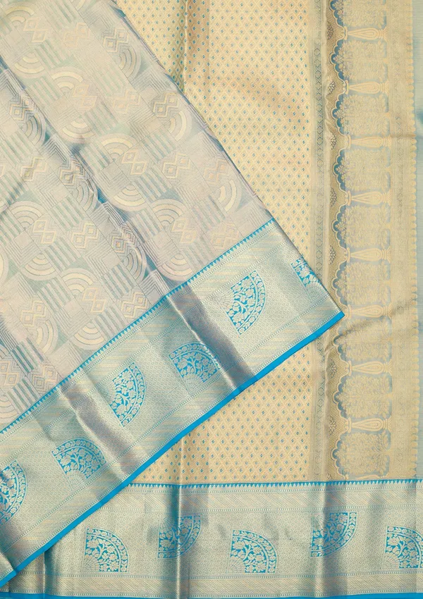 Sea_Green_Silk_Jaal_Gold_Zariwork_Saree_With_Matching_Blouse_Piece
