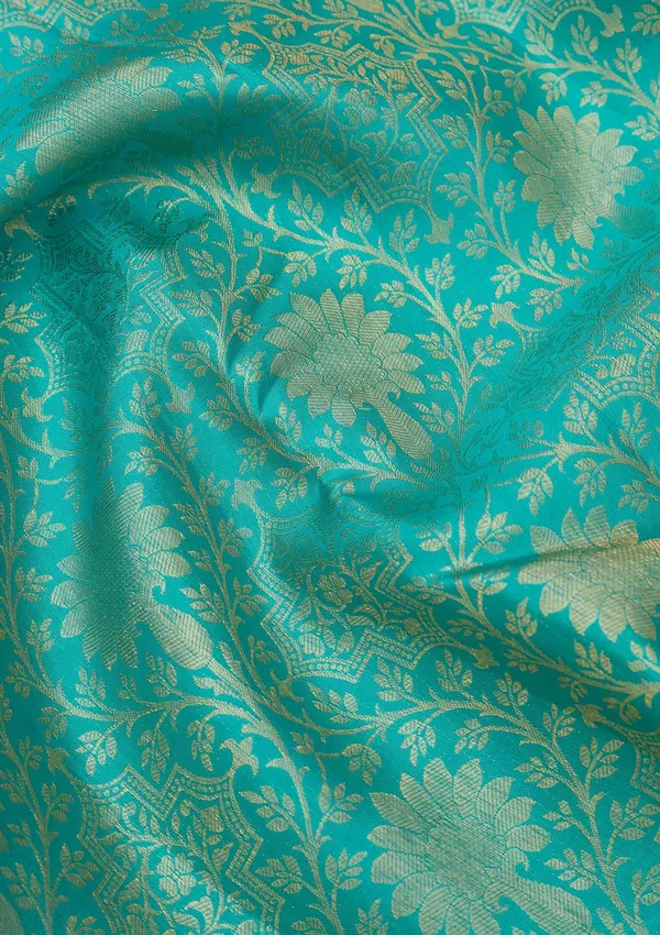 Turquoise_Blue_Dharmavaram_Pure_Silk_Saree