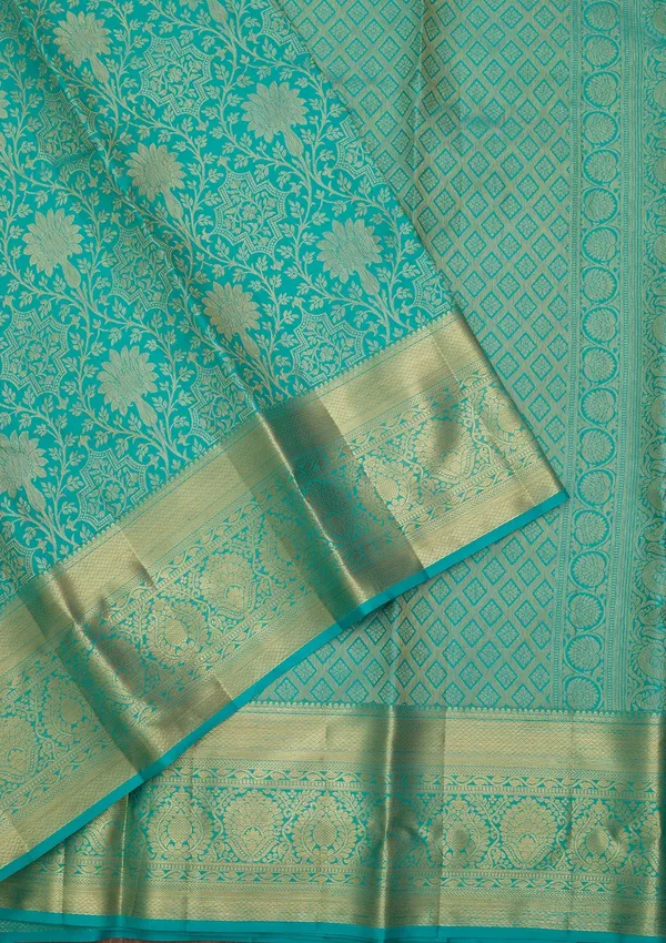 Turquoise_Blue_Dharmavaram_Pure_Silk_Saree