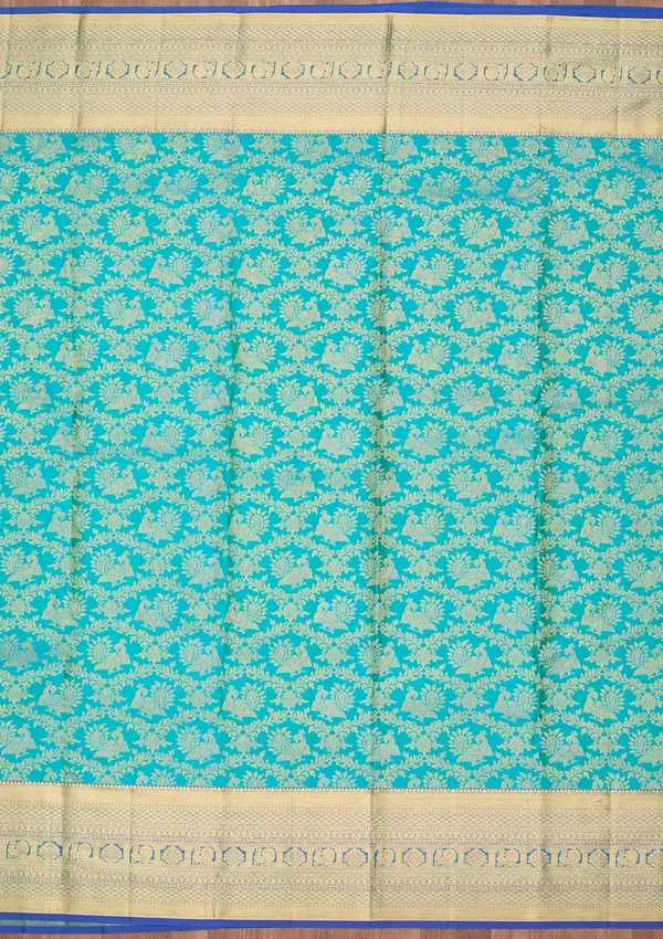 Turquoise_Blue_Kanjivaram_Pure_Silk_Saree