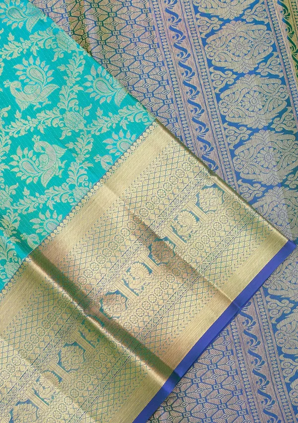 Turquoise_Blue_Kanjivaram_Pure_Silk_Saree