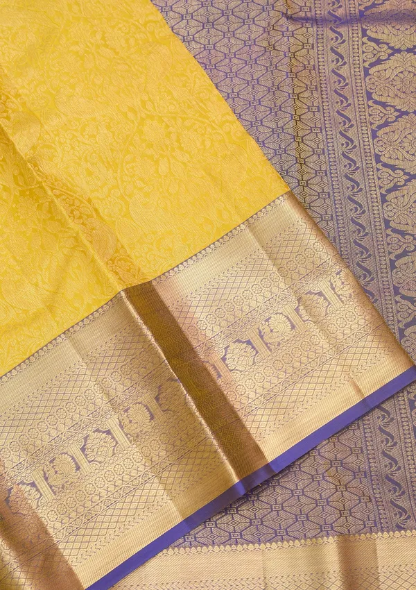 Yellow_Silk_Jaal_Saree_With_Matching_Blouse_Piece
