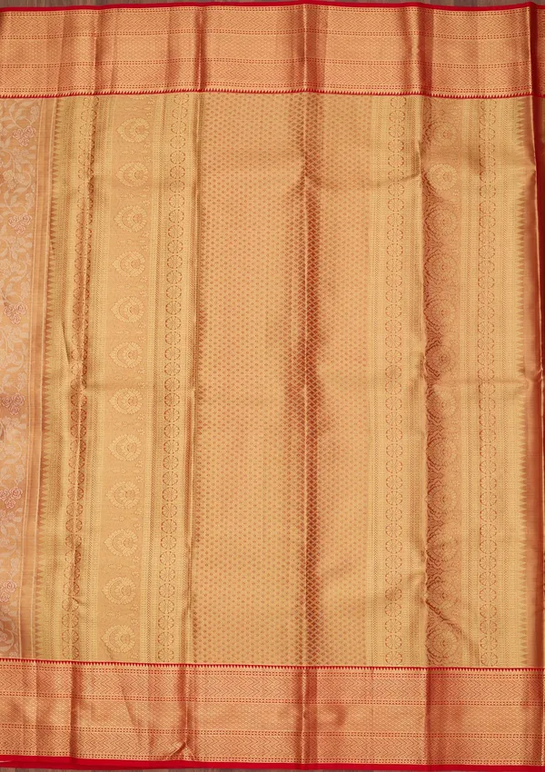 Peach_Silk_Jaal_Saree_With_Matching_Blouse_Piece