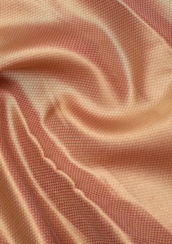 Peach_Silk_Plain_Saree_With_Matching_Blouse_Piece
