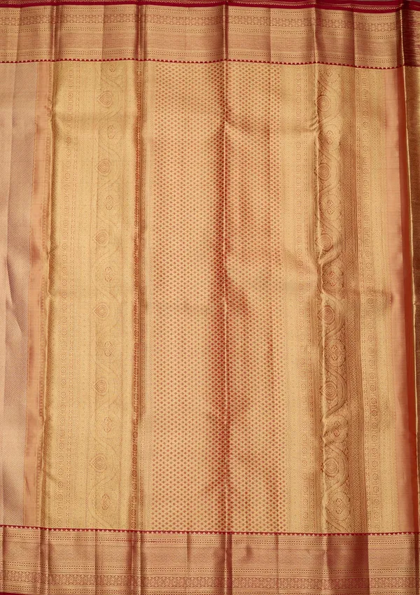 Peach_Silk_Plain_Saree_With_Matching_Blouse_Piece