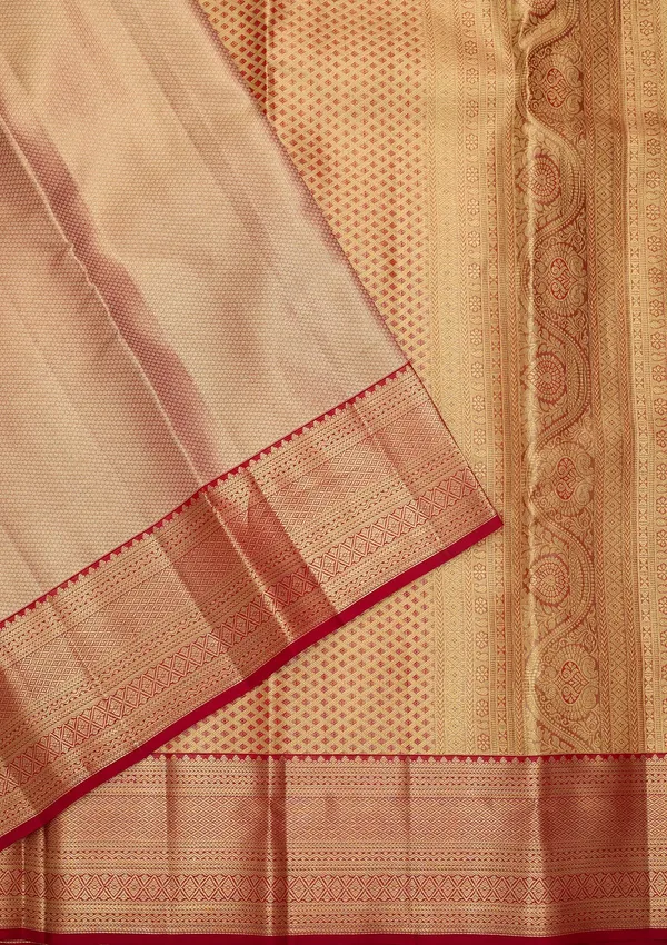 Peach_Silk_Plain_Saree_With_Matching_Blouse_Piece
